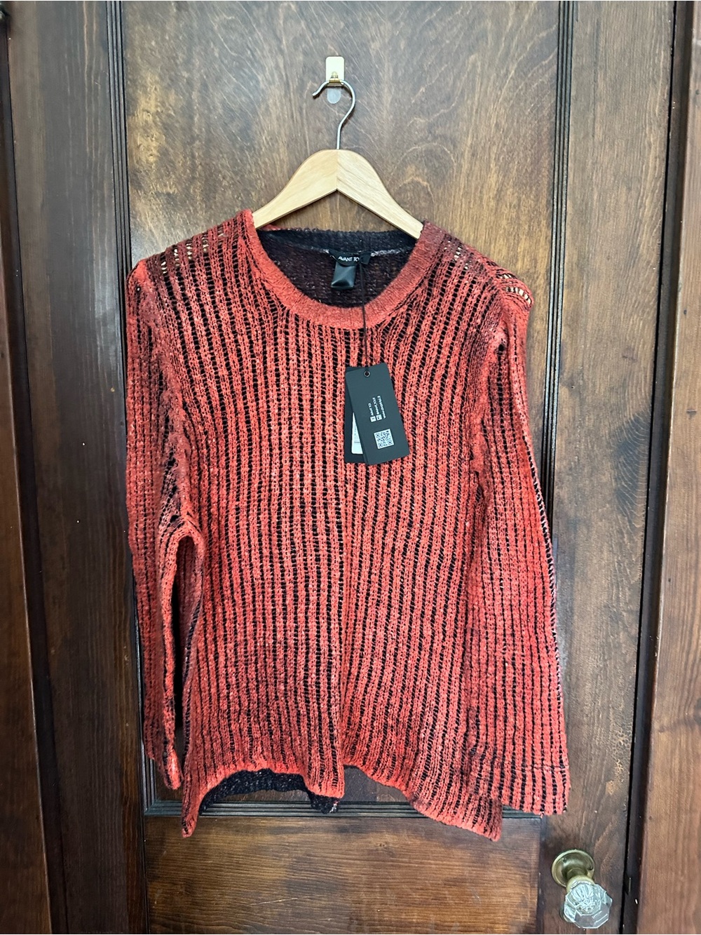 NWT Avant Toi Red Loose-Knit Crewneck Sweater